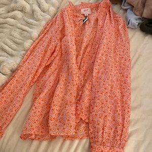 banjanan long sleeve floral top button up